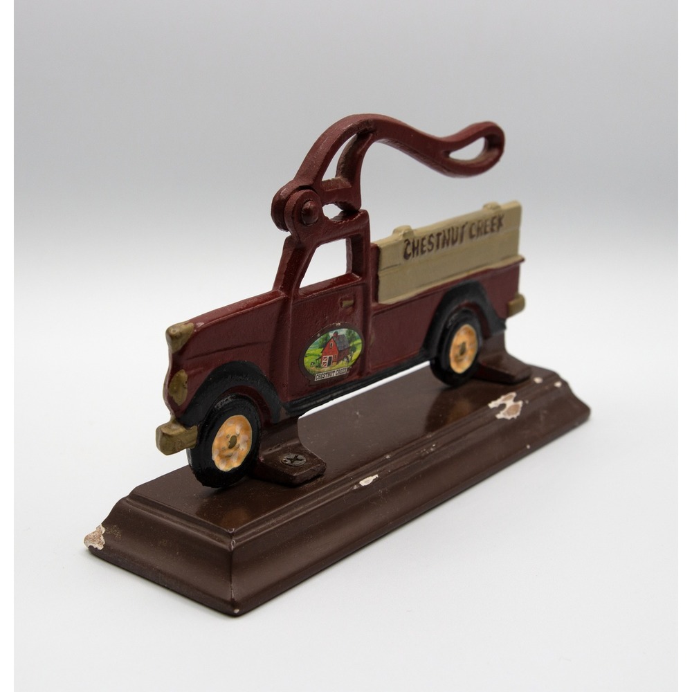 Chestnut Creek Cast Iron Nutcracker Vintage Red Pickup Truck Houston Harvest - Picture 4 of 8